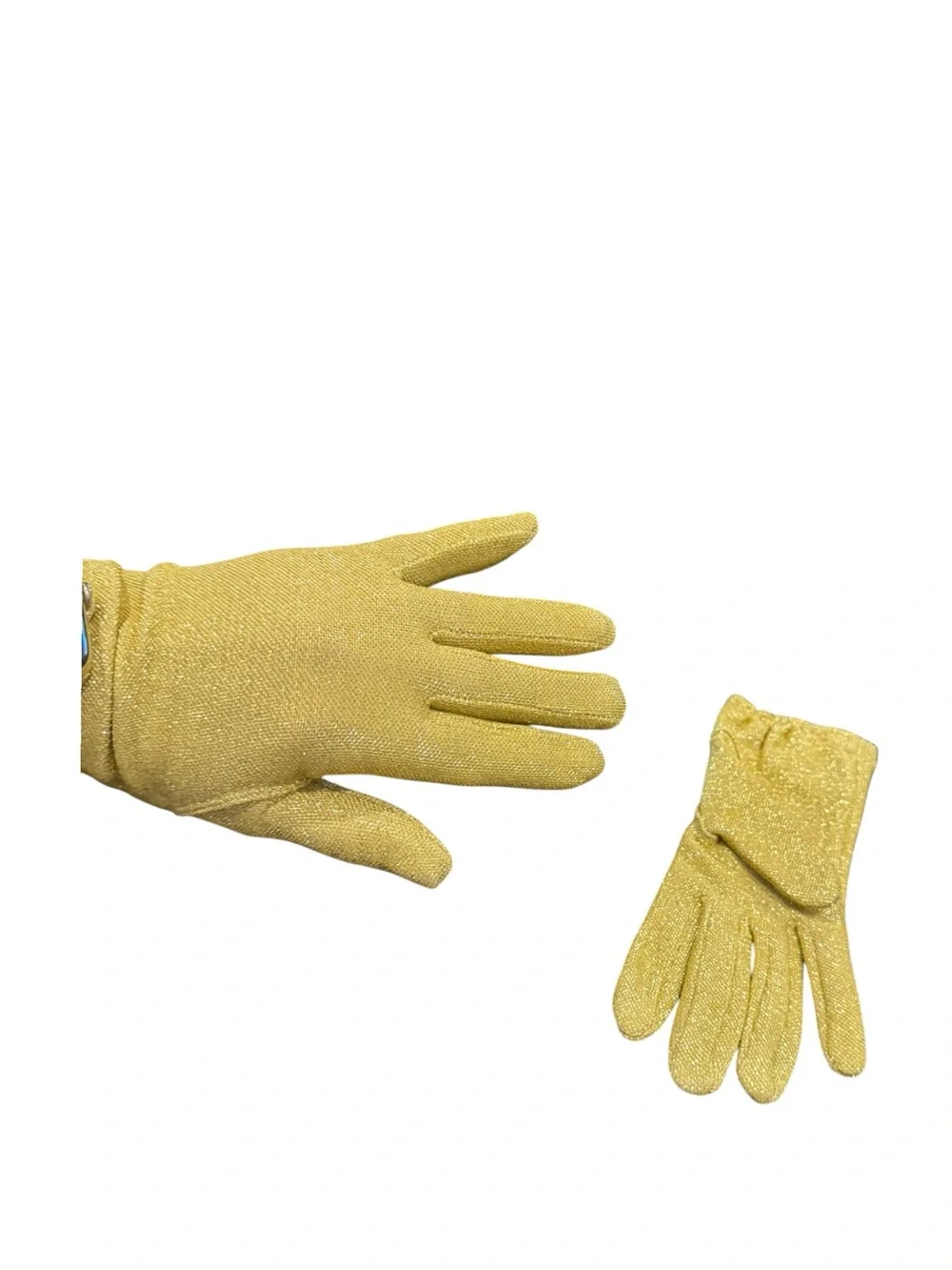 Vintage Gold Glitter Gloves Sz S